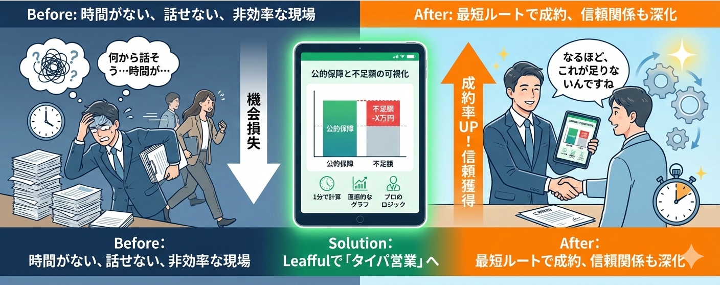 保険営業のニード喚起を効率化する方法｜損保代理店向け時短提案ツール活用術 のメイン画像